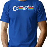 Commodore 64 Retro Logo T-Shirt for Men & Women, T-Shirts Graphic Tee - Blue