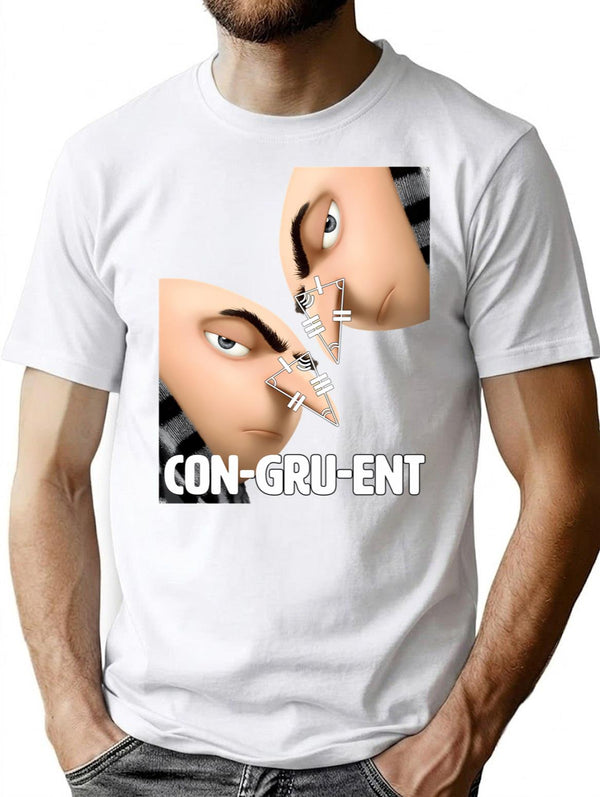 Congruent T-Shirt for Men & Women, T-Shirts Graphic Tee - White