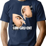 Congruent T-Shirt for Men & Women, T-Shirts Graphic Tee - Navy