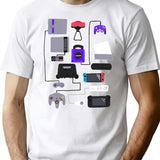 Consoles Tangle Sticker T-Shirt for Men & Women, T-Shirts Graphic Tee - White
