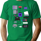Consoles Tangle Sticker T-Shirt for Men & Women, T-Shirts Graphic Tee - Green