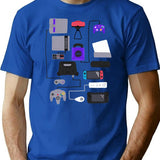 Consoles Tangle Sticker T-Shirt for Men & Women, T-Shirts Graphic Tee - Blue