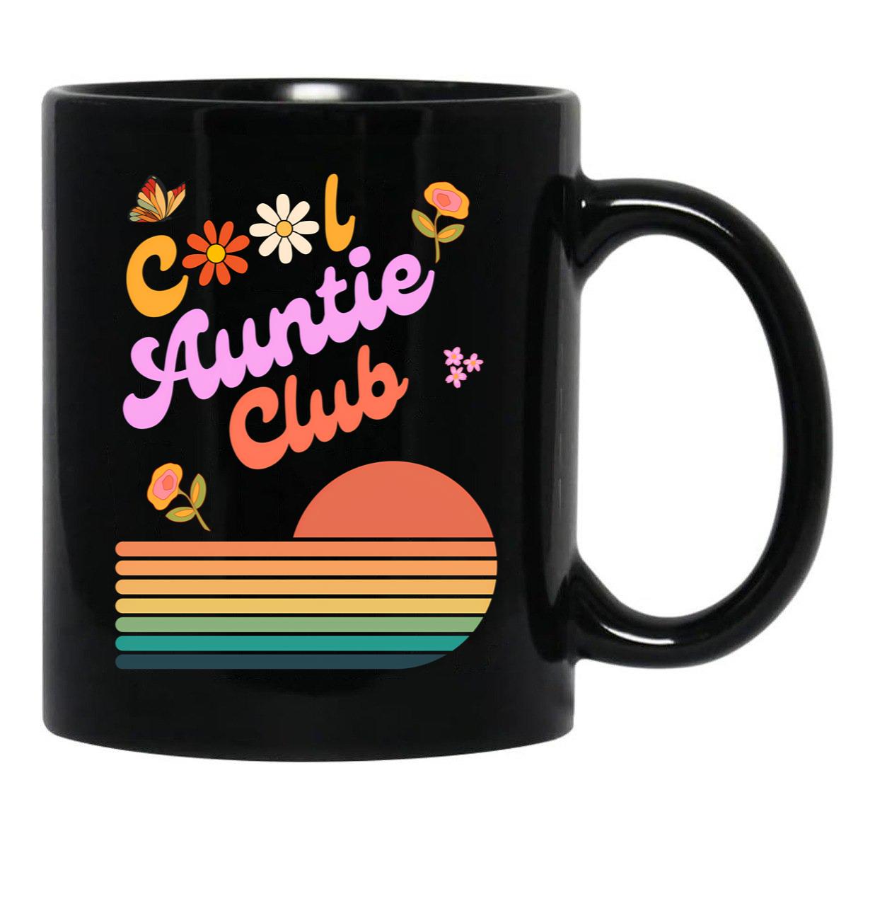 Cool Auntie Club Black Coffee Mug, Gift Coffee Mug - Black