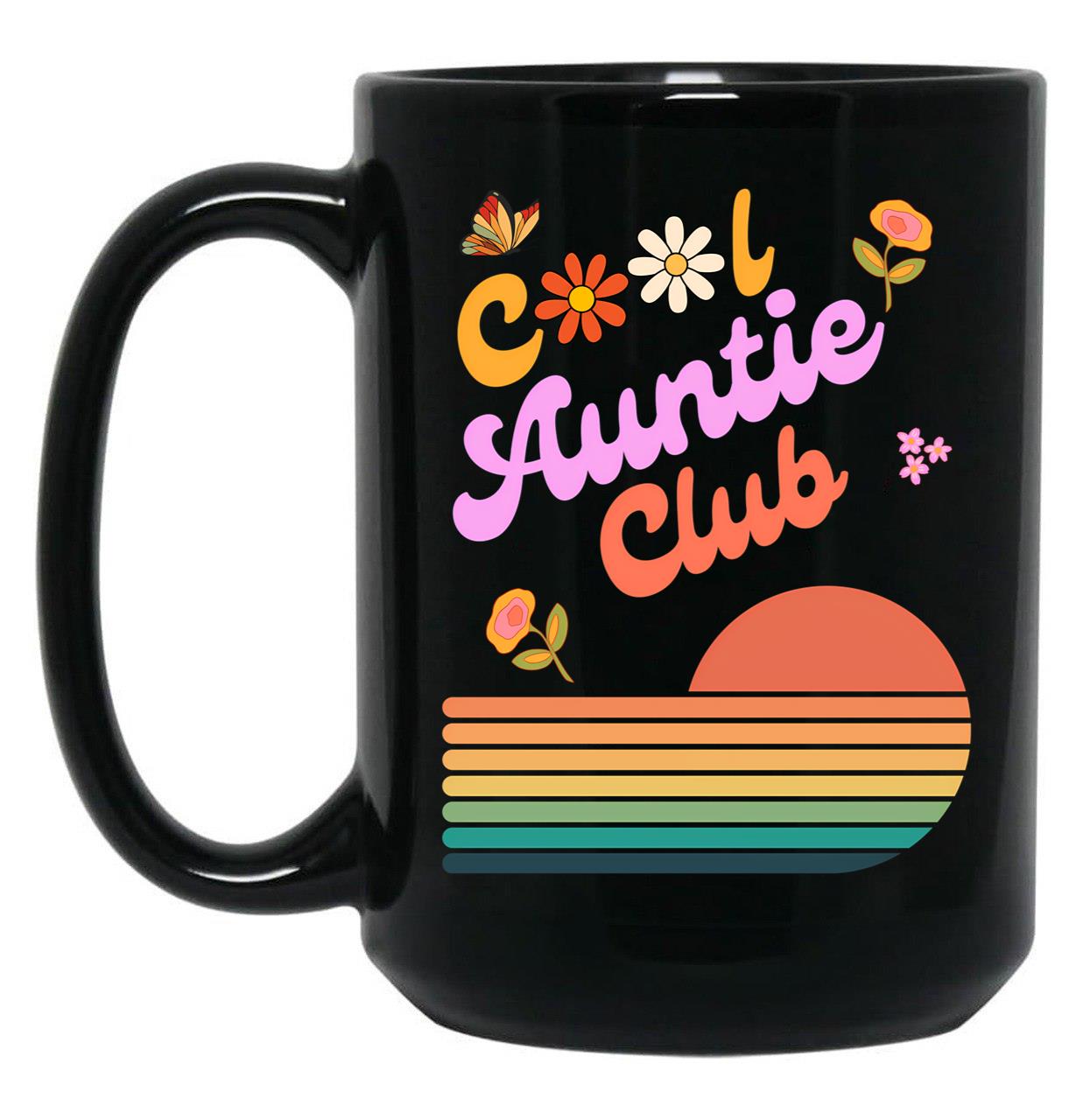 Cool Auntie Club Black Coffee Mug, Gift Coffee Mug
