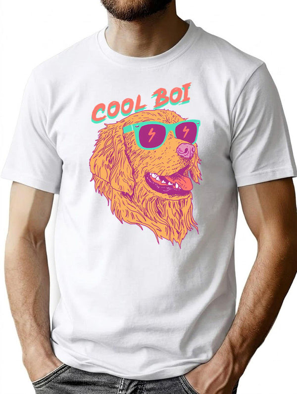 Cool Boi T-Shirt for Men & Women, T-Shirts Graphic Tee - White