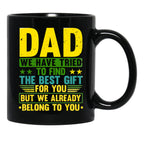 Cool Dad Art For Father Dad Stepfather From Son Daughter Mug Black Coffee Mug - Black