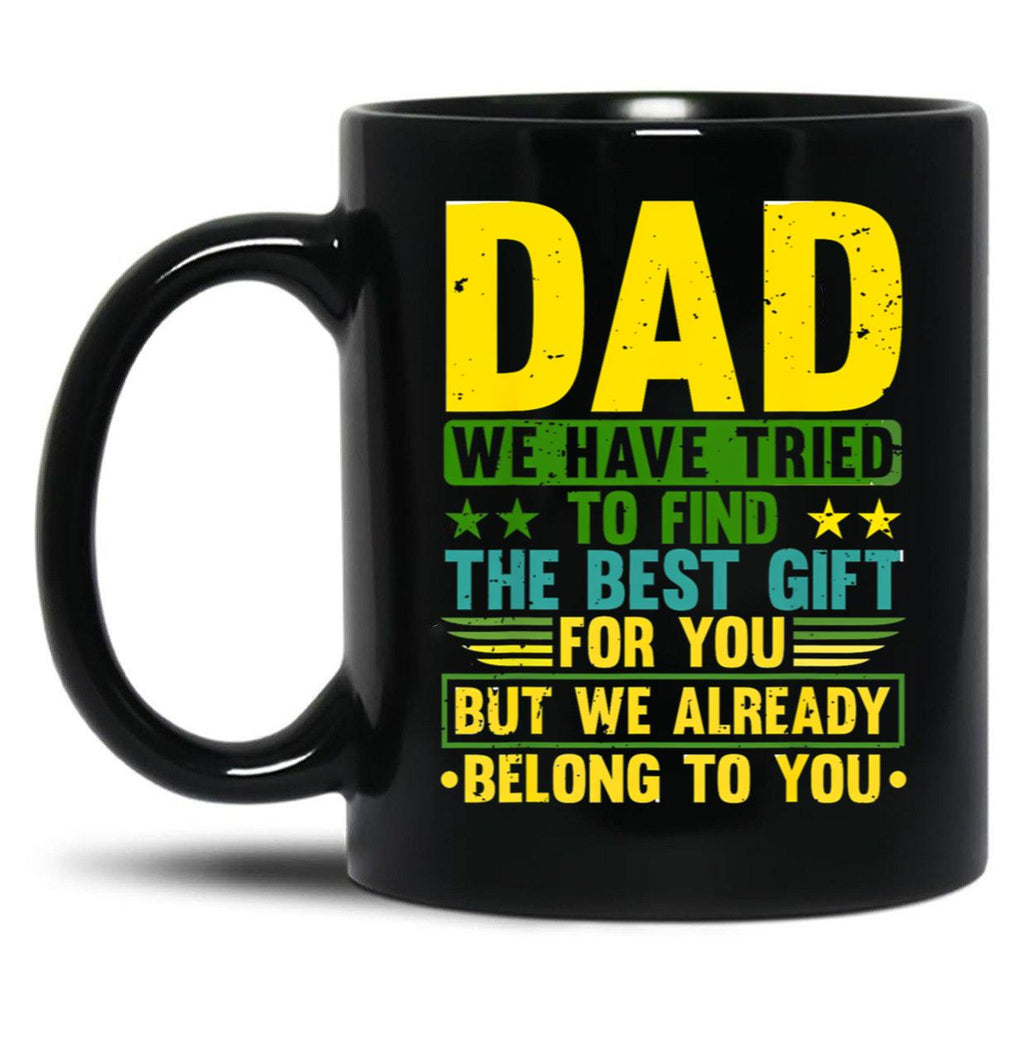 Cool Dad Art For Father Dad Stepfather From Son Daughter Mug Black Coffee Mug