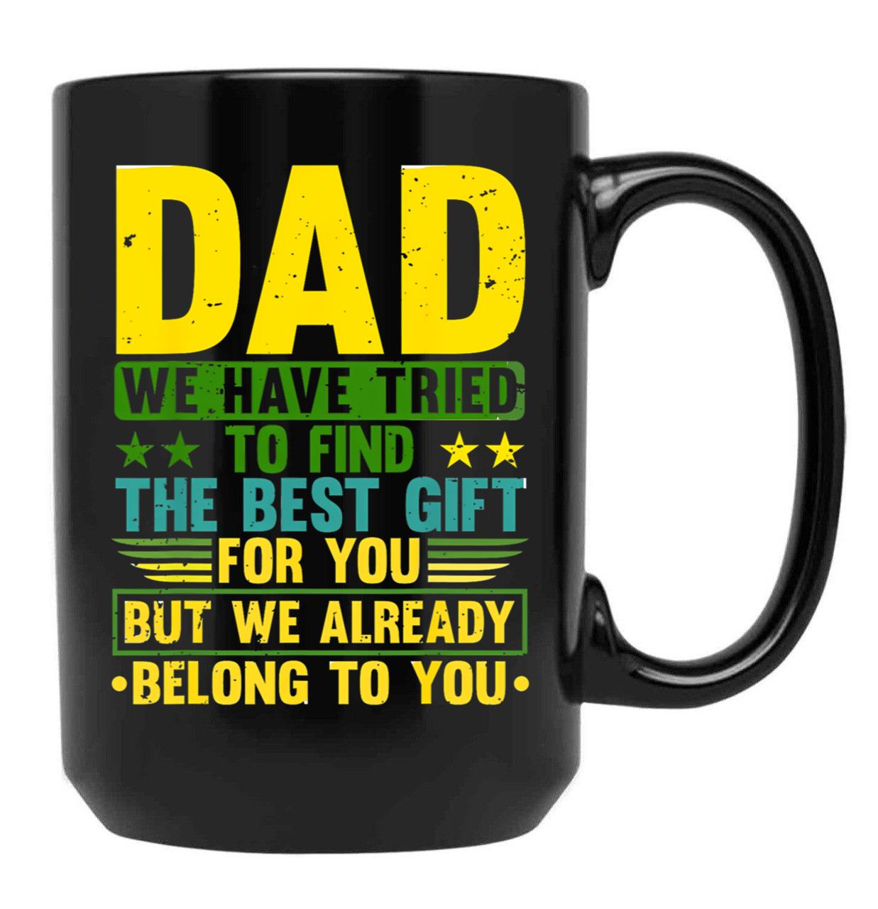 Cool Dad Art For Father Dad Stepfather From Son Daughter Mug Black Coffee Mug - Black