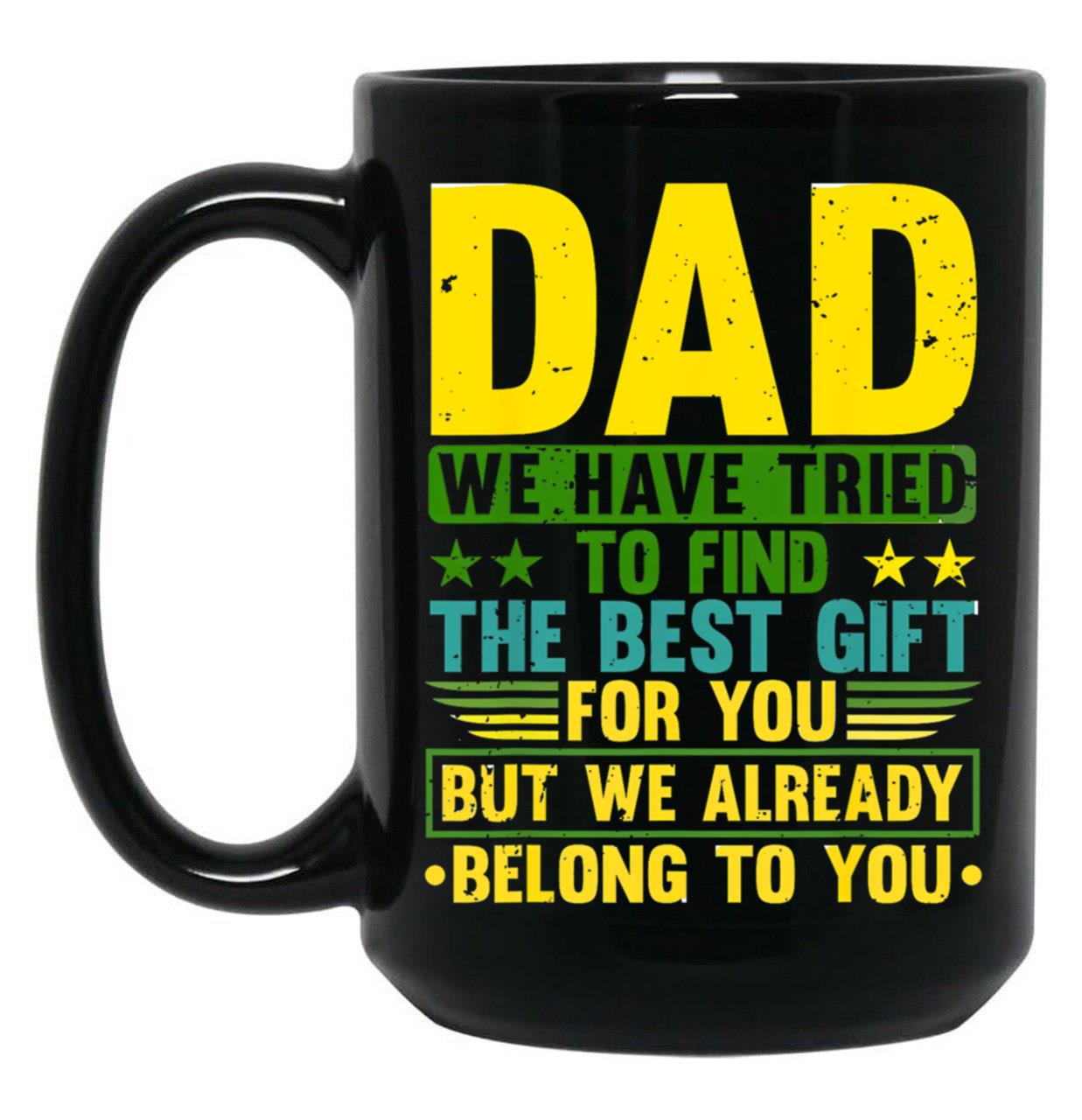 Cool Dad Art For Father Dad Stepfather From Son Daughter Mug Black Coffee Mug