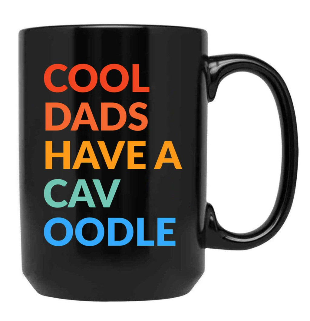 Cool Dads Have A Cavoodle Gift Black Coffee Mug, Gift Coffee Mug