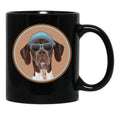 Cool German Shorthaired Pointer In Cap And Sunglasses Especially For Gsp Owners Black Coffee Mug, Gift Coffee Mug - Black