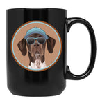 Cool German Shorthaired Pointer In Cap And Sunglasses Especially For Gsp Owners Black Coffee Mug, Gift Coffee Mug