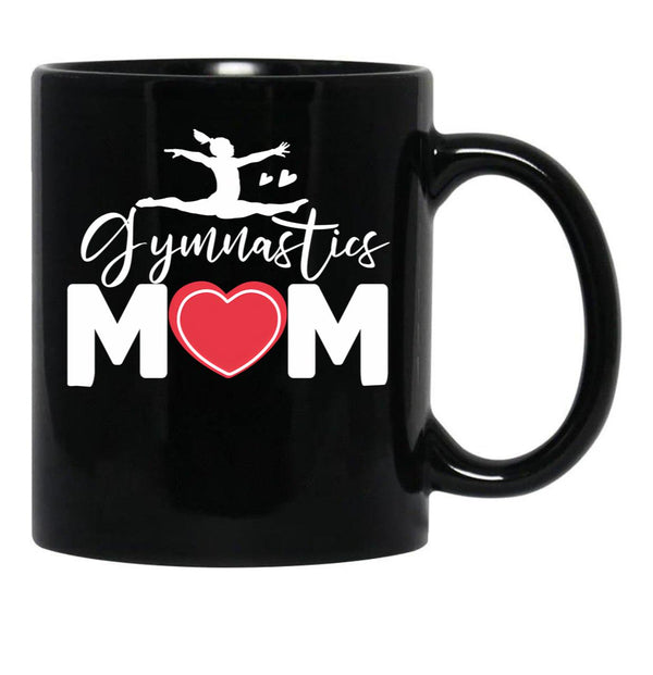 Cool Gymnastics Mom Quote Mother Women Gymnast Daughter Black Coffee Mug, Gift Coffee Mug - Black