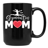 Cool Gymnastics Mom Quote Mother Women Gymnast Daughter Black Coffee Mug, Gift Coffee Mug