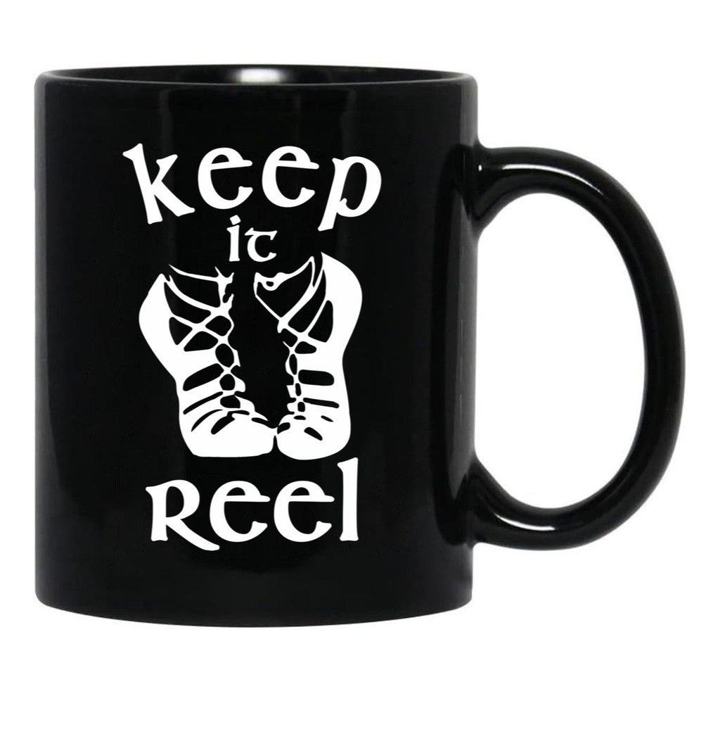 Cool Keep It Reel Irish Dance Design Black Coffee Mug, Gift Coffee Mug - Black