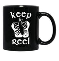 Cool Keep It Reel Irish Dance Design Black Coffee Mug, Gift Coffee Mug - Black