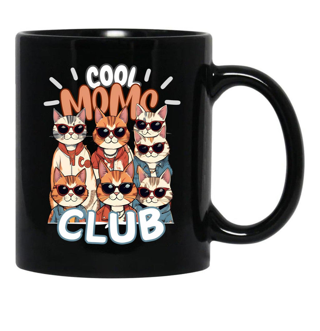 Cool Moms Club - Cats Black Coffee Mug, Gift Coffee Mug - Black