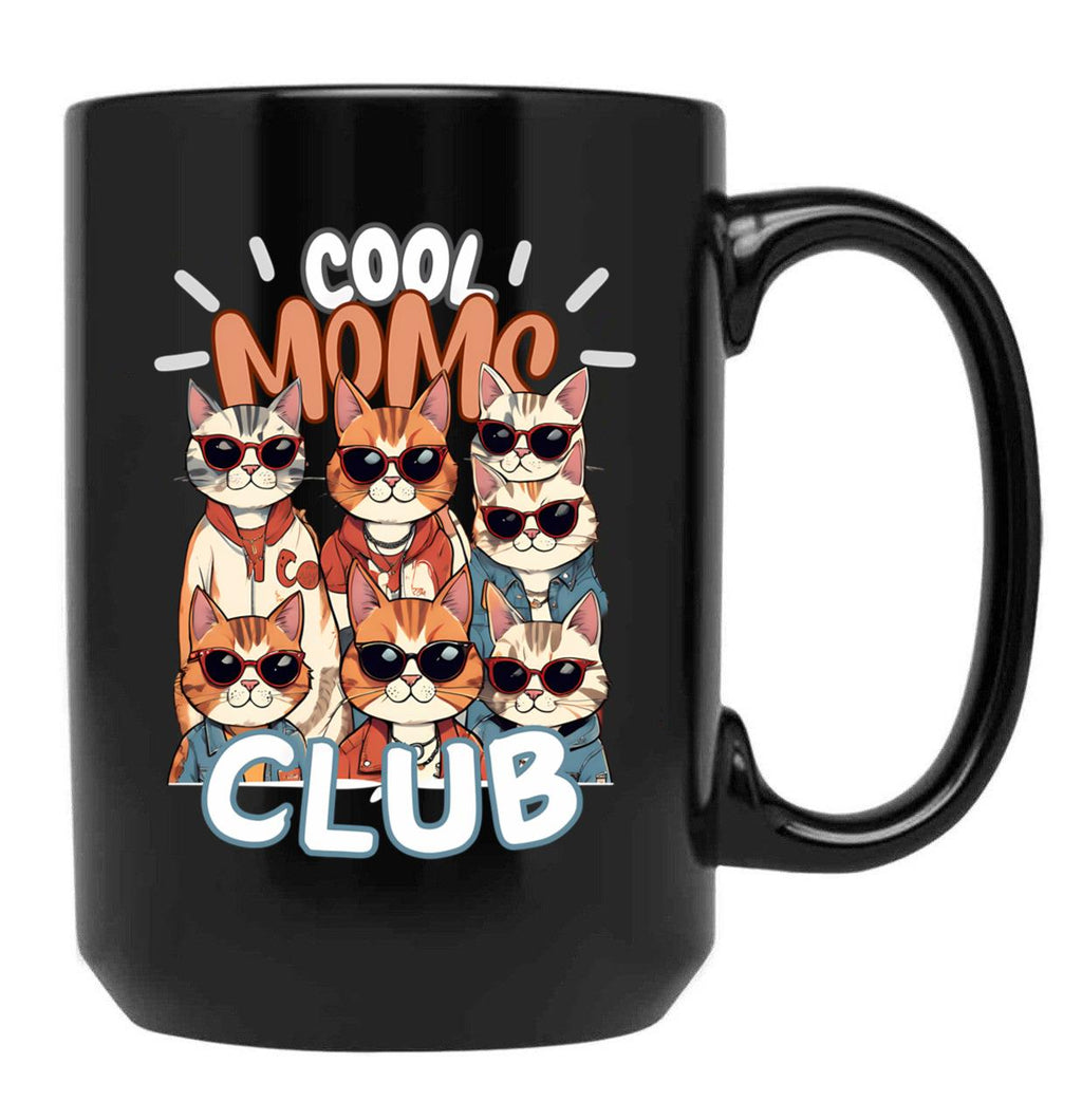 Cool Moms Club - Cats Black Coffee Mug, Gift Coffee Mug