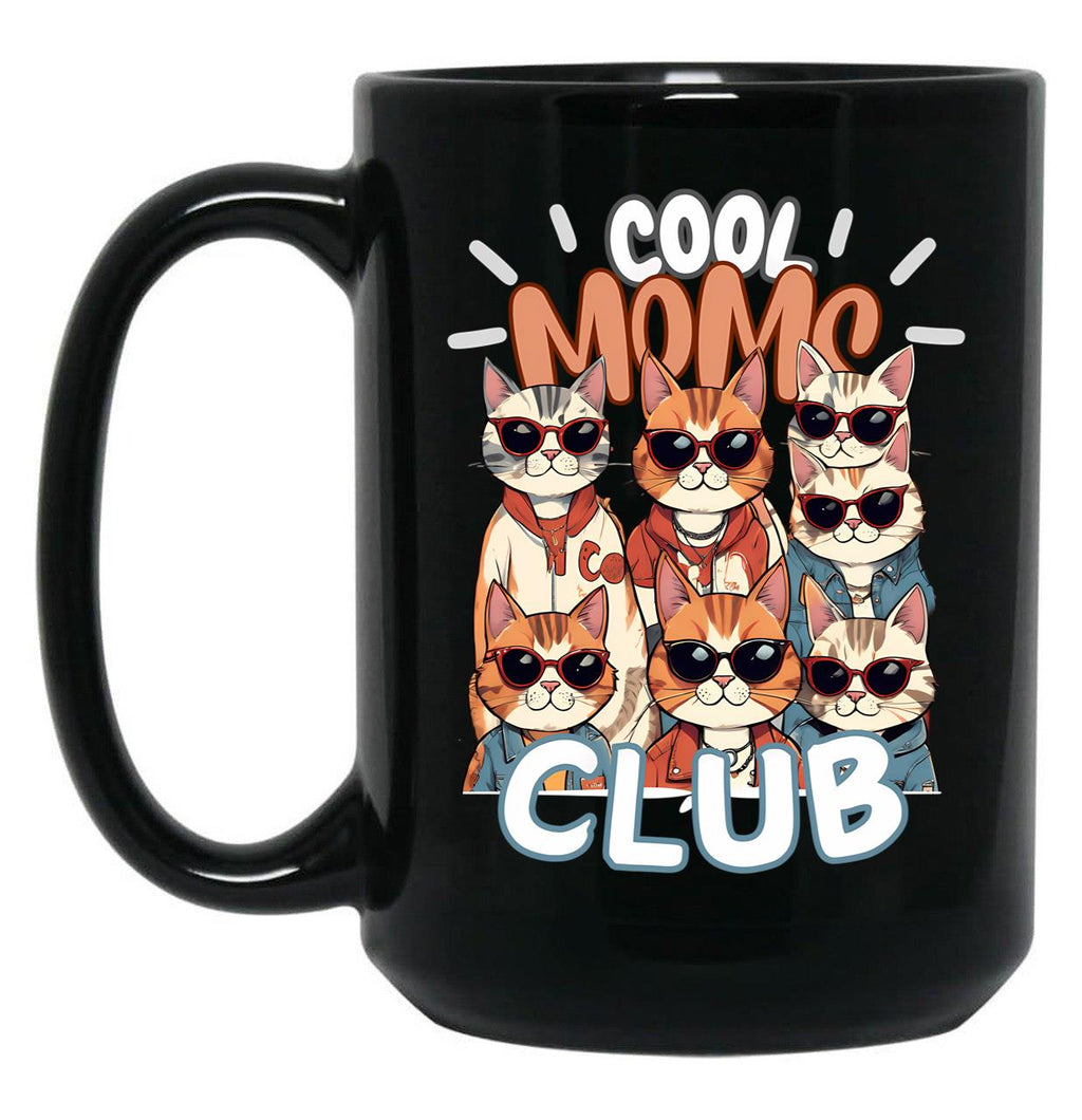 Cool Moms Club - Cats Black Coffee Mug, Gift Coffee Mug