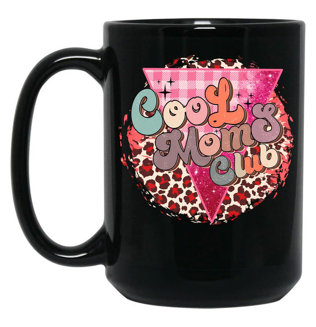 Cool Moms Club Cheetah Black Coffee Mug, Gift Coffee Mug
