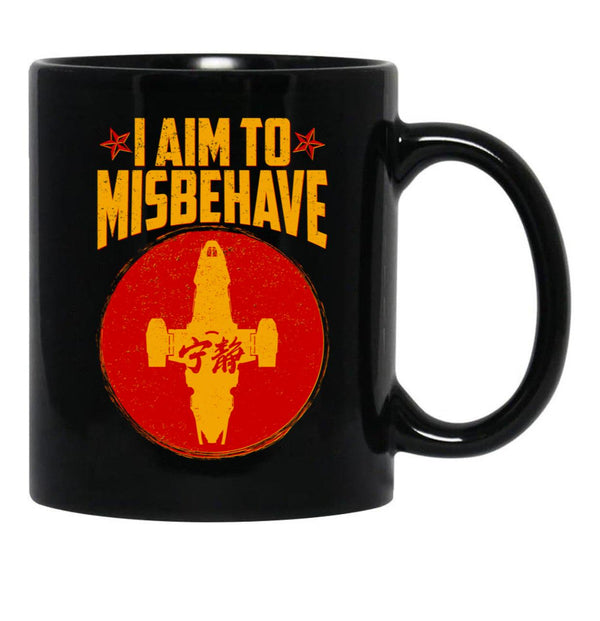 Cool SciFi I Aim to Misbehave Black Coffee Mug, Gift Coffee Mug - Black