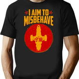 Cool SciFi I Aim to Misbehave Premium Heavyweight Cotton T-Shirt - Black