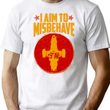 Cool SciFi I Aim to Misbehave Premium Heavyweight Cotton T-Shirt - White