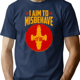Cool SciFi I Aim to Misbehave Premium Heavyweight Cotton T-Shirt - Navy