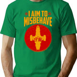 Cool SciFi I Aim to Misbehave Premium Heavyweight Cotton T-Shirt - Green