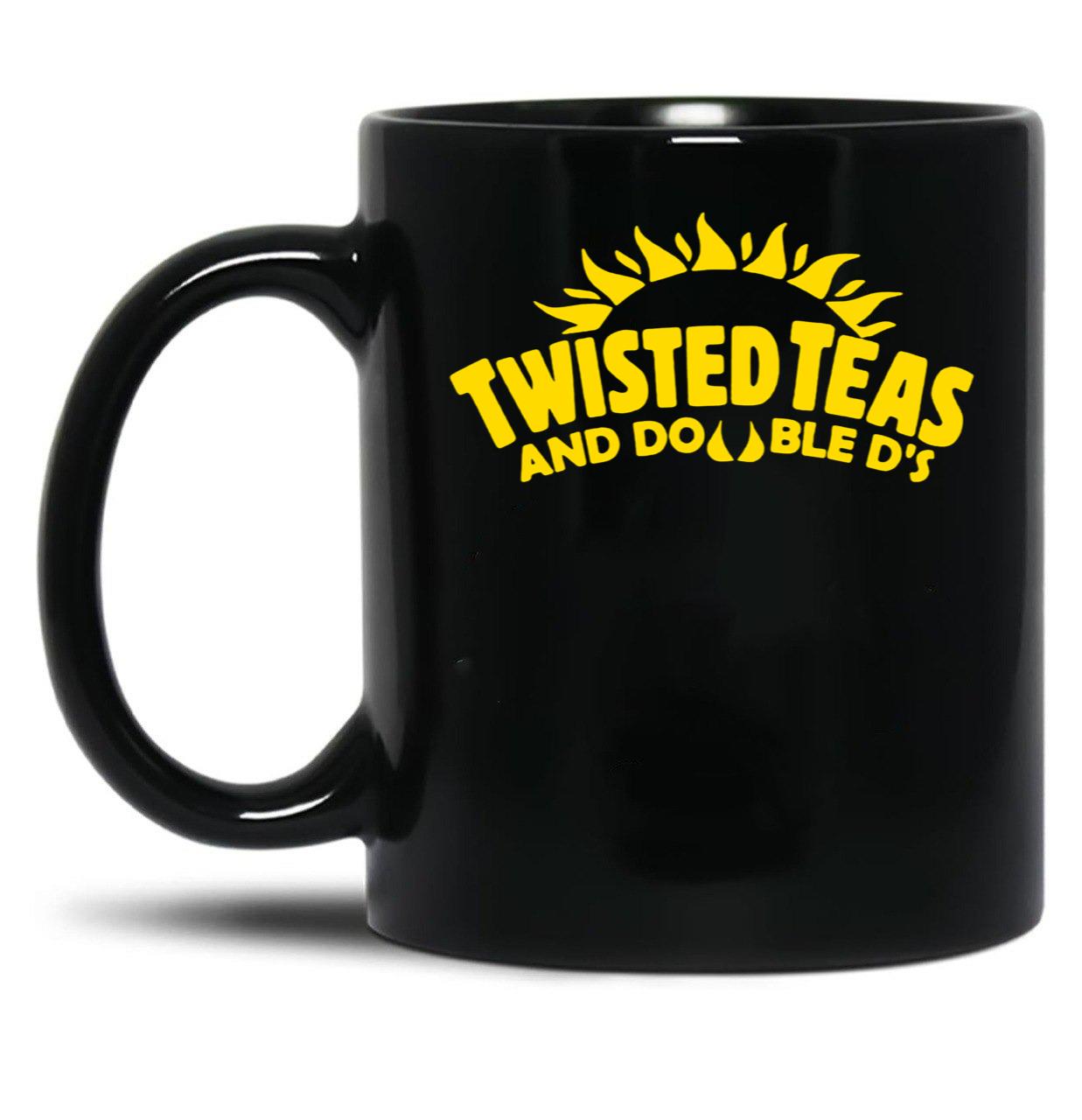 Cool Twisted Teas y Double DS Front and Back Front & Back Camiseta Negra Black Coffee Mug, Gift Coffee Mug