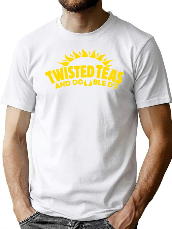 Cool Twisted Teas y Double DS Front and Back Front & Back Camiseta Negra Premium Heavyweight Cotton T-Shirt - White