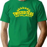 Cool Twisted Teas y Double DS Front and Back Front & Back Camiseta Negra Premium Heavyweight Cotton T-Shirt - Green
