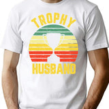 Cool Vintage Trophy Husband Birthday Shirt Groom Gift From Wife Bride T Shirt T-Shirt for Men & Women, T-Shirts Graphic Tee - White