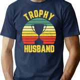 Cool Vintage Trophy Husband Birthday Shirt Groom Gift From Wife Bride T Shirt T-Shirt for Men & Women, T-Shirts Graphic Tee - Navy