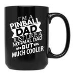 Cooler Pinball Dad Funny Pinball Black Coffee Mug, Gift Coffee Mug