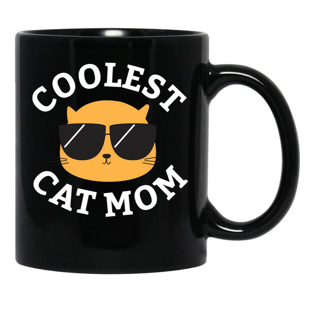 Coolest Cat Mom Black Coffee Mug, Gift Coffee Mug - Black