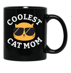 Coolest Cat Mom Black Coffee Mug, Gift Coffee Mug - Black