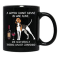 Coonhound And Wine Funny Dog Black Coffee Mug, Gift Coffee Mug - Black