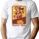 Coping With Stress T-Shirt for Men & Women, T-Shirts Graphic Tee - White