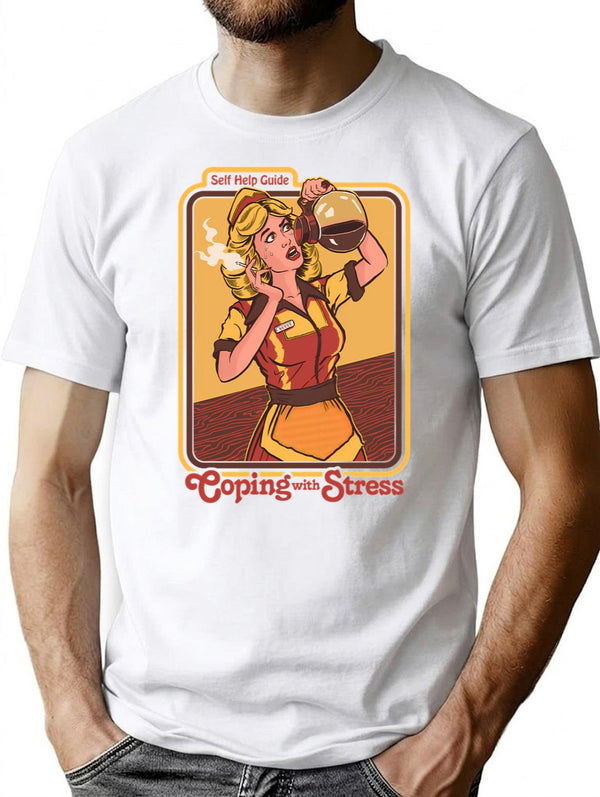 Coping With Stress T-Shirt for Men & Women, T-Shirts Graphic Tee - White