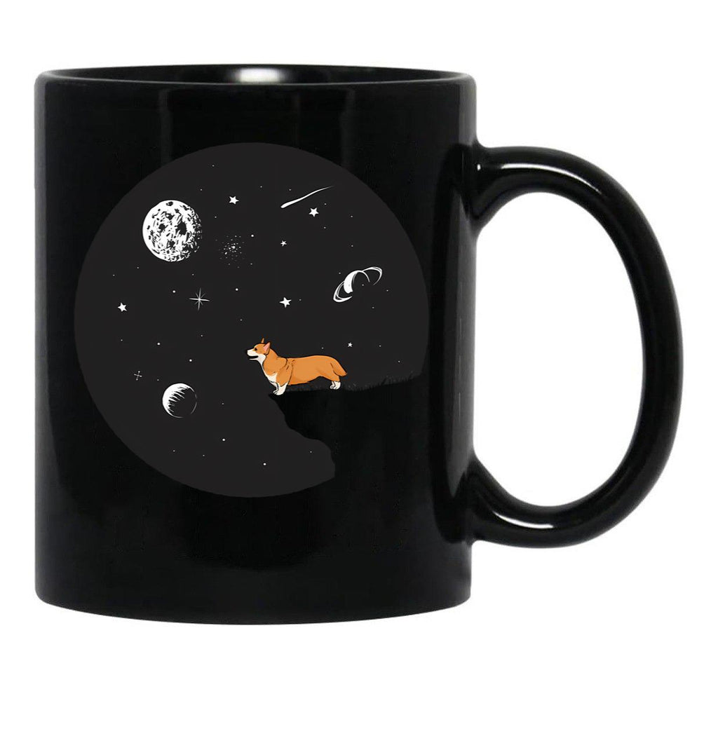 Corgi And Moon T-Shirt Black Coffee Mug, Gift Coffee Mug - Black