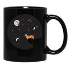 Corgi And Moon T-Shirt Black Coffee Mug, Gift Coffee Mug - Black