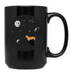 Corgi And Moon T-Shirt Black Coffee Mug, Gift Coffee Mug
