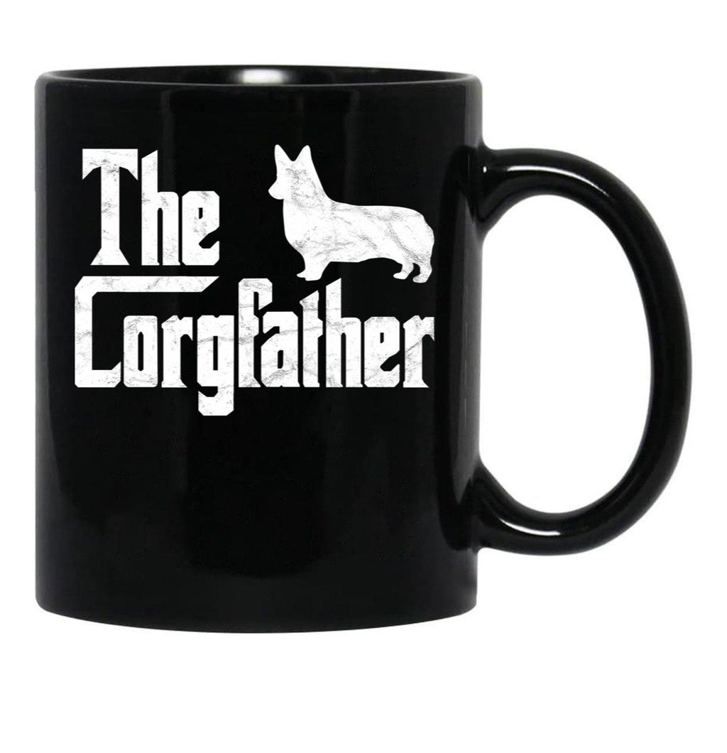 Corgi Dad The Corgfather Funny Corgi Lover Shirt Gift Black Coffee Mug, Gift Coffee Mug - Black