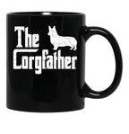 Corgi Dad The Corgfather Funny Corgi Lover Shirt Gift Black Coffee Mug, Gift Coffee Mug - Black