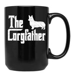 Corgi Dad The Corgfather Funny Corgi Lover Shirt Gift Black Coffee Mug, Gift Coffee Mug