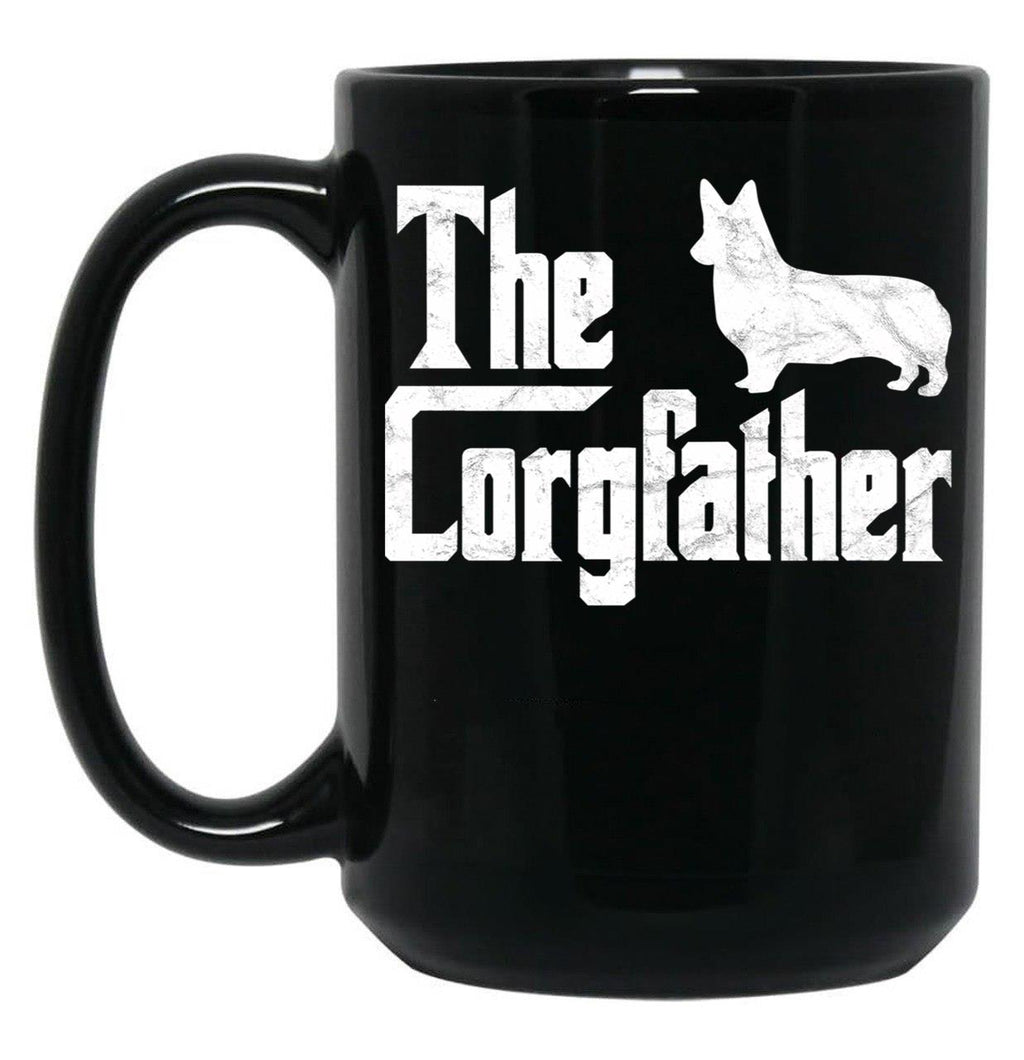 Corgi Dad The Corgfather Funny Corgi Lover Shirt Gift Black Coffee Mug, Gift Coffee Mug