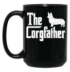 Corgi Dad The Corgfather Funny Corgi Lover Shirt Gift Black Coffee Mug, Gift Coffee Mug
