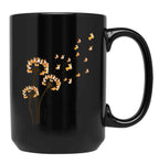 Corgi Flower Fly Dandelion Funny Dog Lover For Mom Men Kids Black Coffee Mug, Gift Coffee Mug