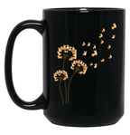 Corgi Flower Fly Dandelion Funny Dog Lover For Mom Men Kids Black Coffee Mug, Gift Coffee Mug